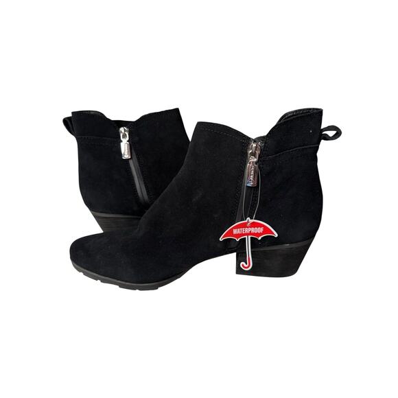 Blondo NEW Womens Black Suede Leather Waterproof Zip Ankle Booties 9.5M - Picture 3 of 6